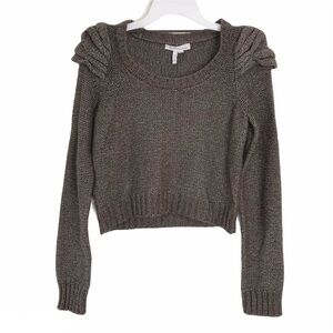 BCBGeneration Wool Blend Brown Crop Sweater SMALL